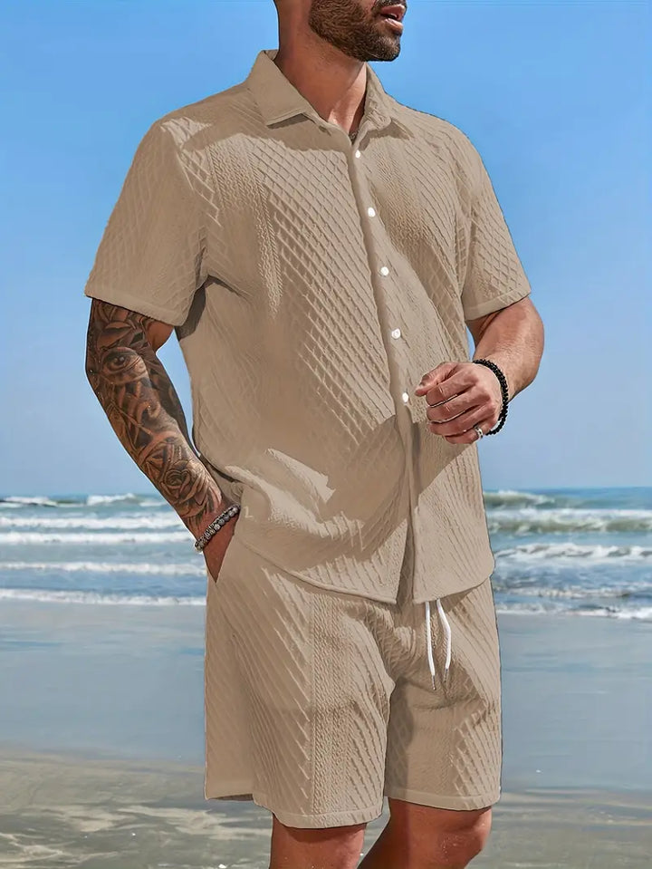 ARCHIE™ - MEN'S KNITTED TOP AND SHORTS SET