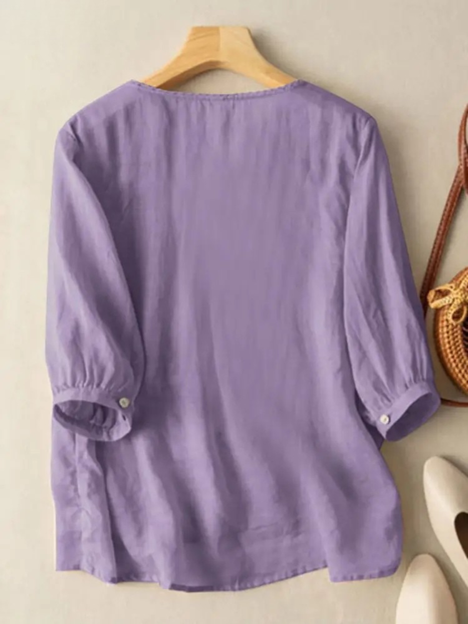 DARA™ - EMBROIDERED COTTON BOHO BLOUSE