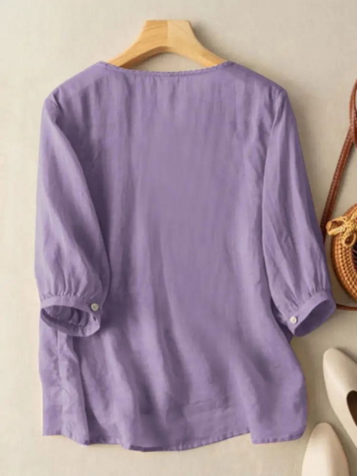 DARA™ - EMBROIDERED COTTON BOHO BLOUSE
