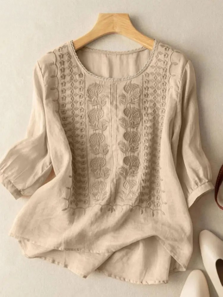 DARA™ - EMBROIDERED COTTON BOHO BLOUSE