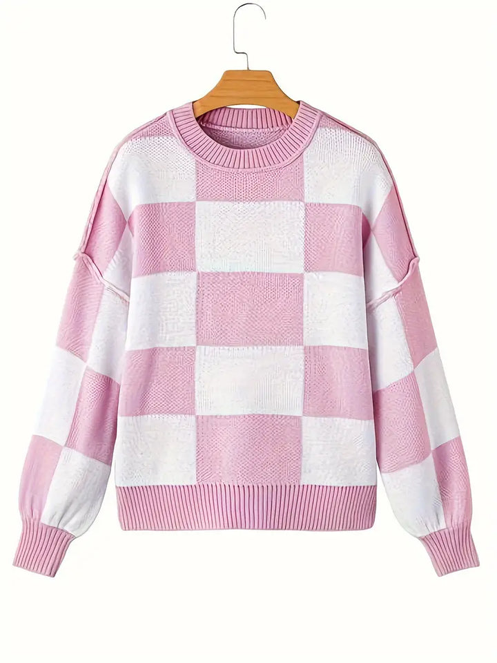 GINA™ - CLASSIC CHECKERED KNITTED SWEATER