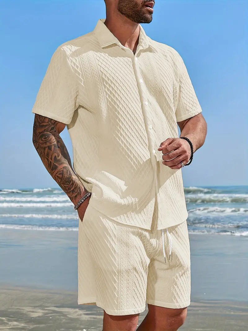 ARCHIE™ - MEN'S KNITTED TOP AND SHORTS SET