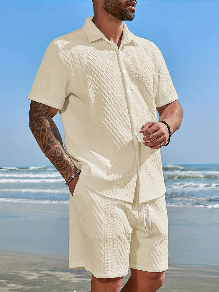 ARCHIE™ - MEN'S KNITTED TOP AND SHORTS SET