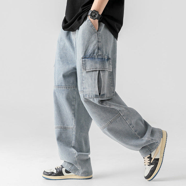 GRAYSON™ - ELEGANT OVERSIZED DENIM CARGO TROUSERS