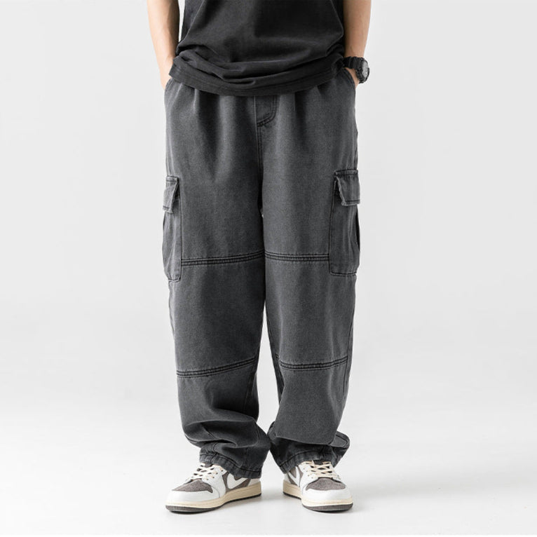 GRAYSON™ - ELEGANT OVERSIZED DENIM CARGO TROUSERS