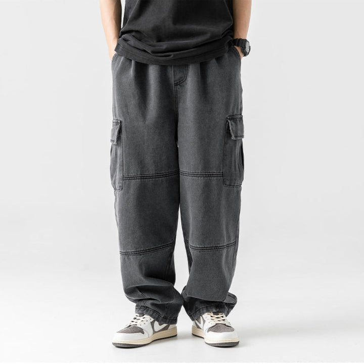 GRAYSON™ - ELEGANT OVERSIZED DENIM CARGO TROUSERS