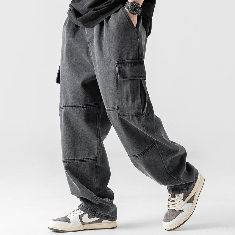 GRAYSON™ - ELEGANT OVERSIZED DENIM CARGO TROUSERS