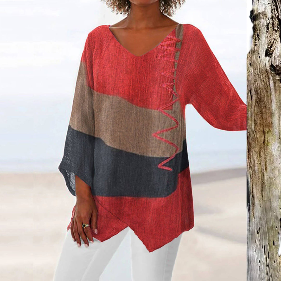 AMBER™ - ELEGANT TRICOLOR BLOUSE