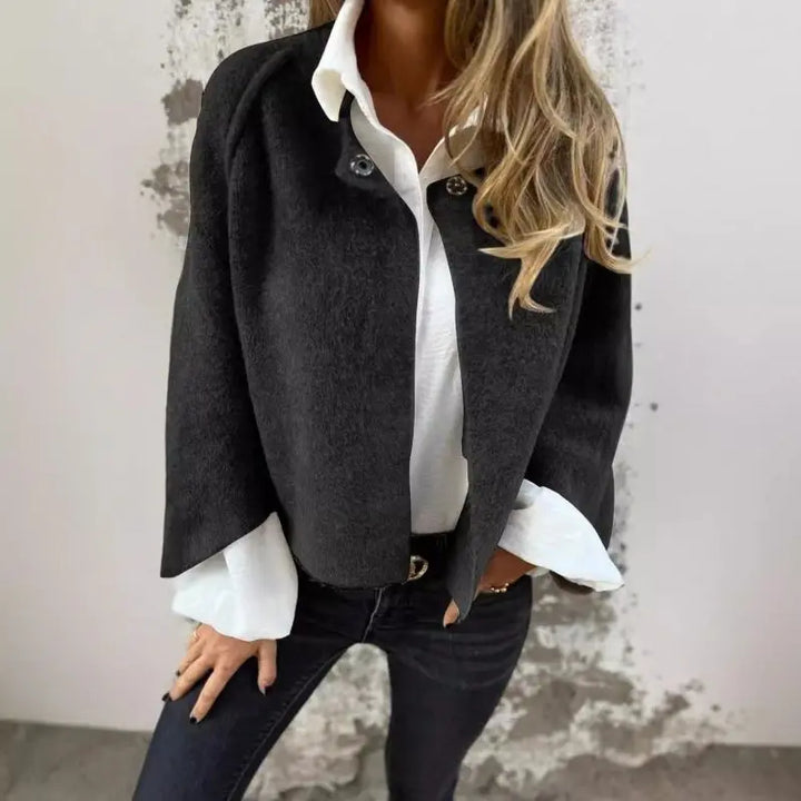 LOVIE™ - STYLISH OPEN-FRONT FAUX WOOL JACKET