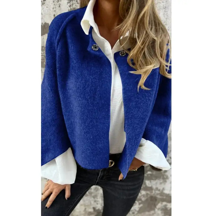 LOVIE™ - STYLISH OPEN-FRONT FAUX WOOL JACKET