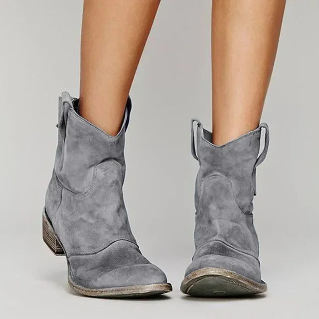 Clarisa™ – Vintage Western Ankle Cowboy Boots