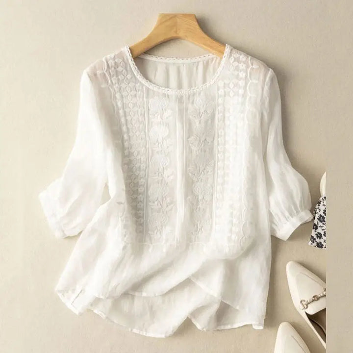 DARA™ - EMBROIDERED COTTON BOHO BLOUSE