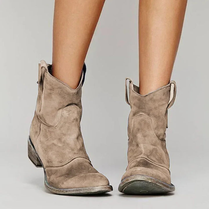 Clarisa™ – Vintage Western Ankle Cowboy Boots