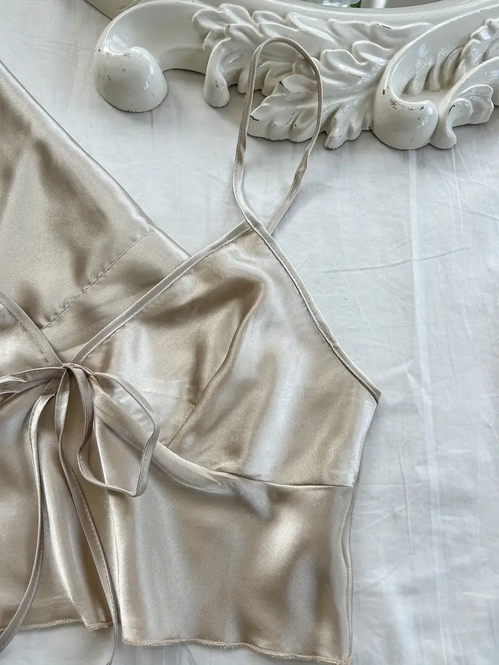 ZELDA™ - WOMEN'S 4 PIECES SATIN PAJAMA SET