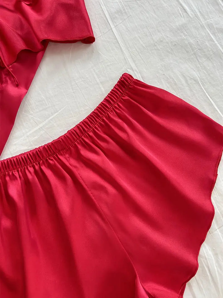 ZELDA™ - WOMEN'S 4 PIECES SATIN PAJAMA SET