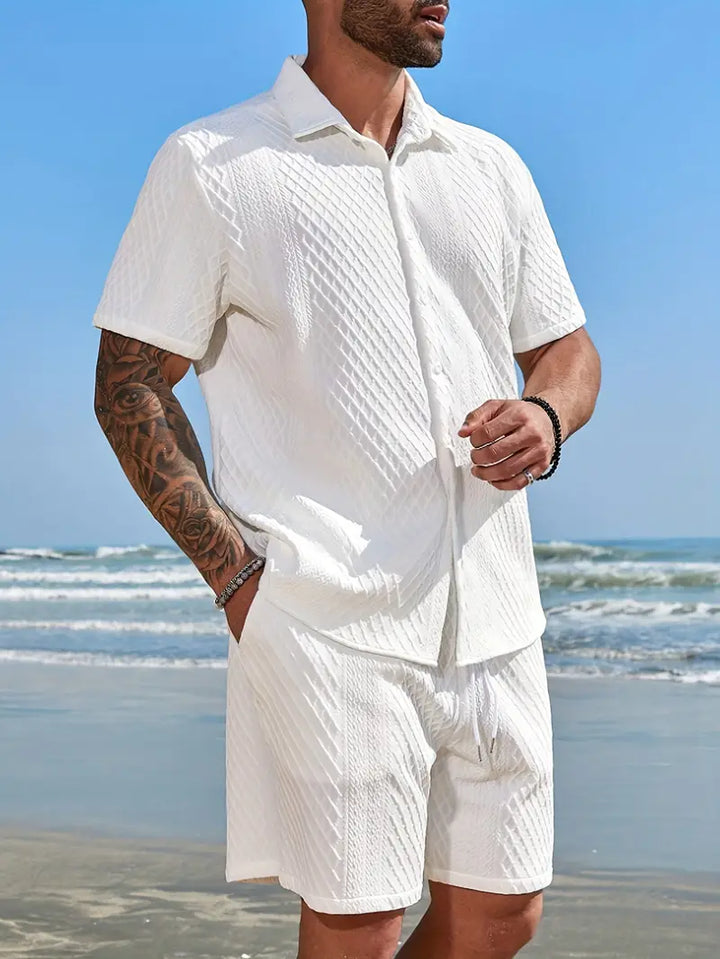 ARCHIE™ - MEN'S KNITTED TOP AND SHORTS SET