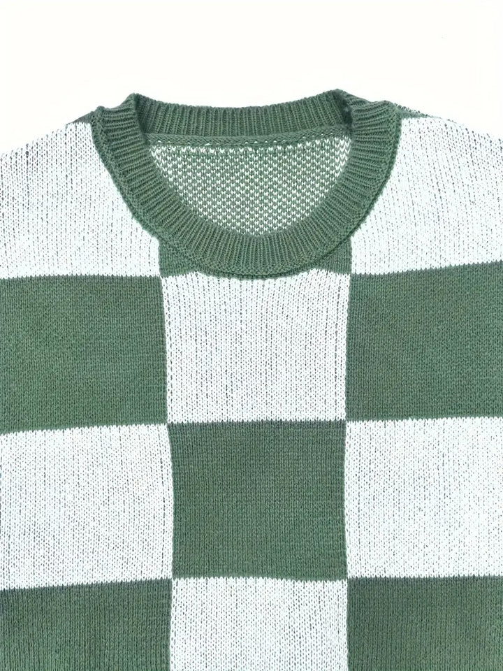 GINA™ - CLASSIC CHECKERED KNITTED SWEATER