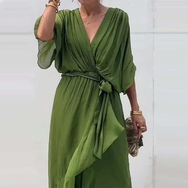 BRENDA™ - ELEGANT V-NECK DRESS