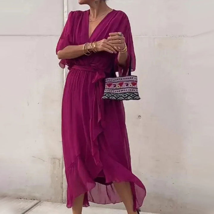 BRENDA™ - ELEGANT V-NECK DRESS
