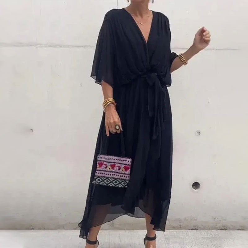 BRENDA™ - ELEGANT V-NECK DRESS